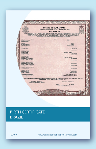 Brazilian birth certificate English translation