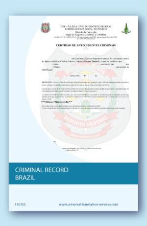 Criminal record Brazil English translation