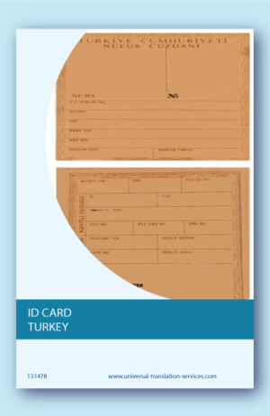 English translation of birth certificate from Turkey