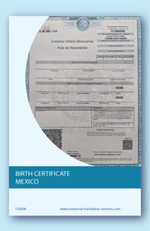 Birth certificate from Mexico template