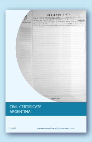 Civil certificate Argentina translated to English