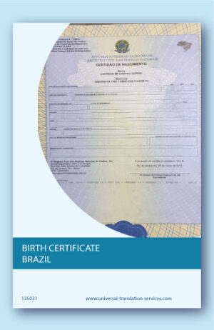 Brazil birth certificate translation