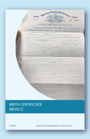 Mexican birth certificate template