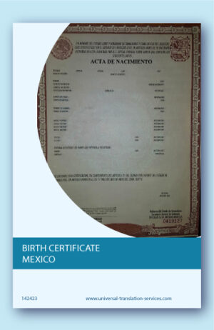 Mexican birth certificate template