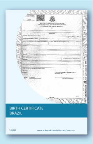 Brasil birth certificate translation