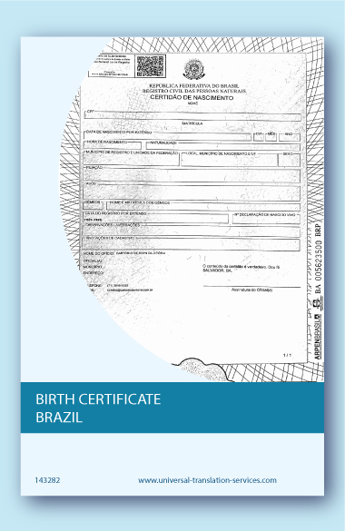 Brasil birth certificate translation