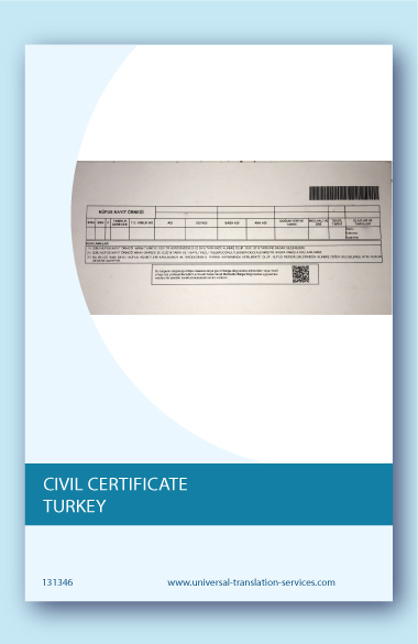 A template of civil certificate from Turkey