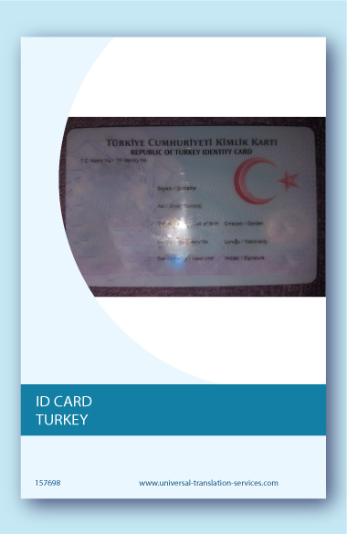 Turkey identity card translation