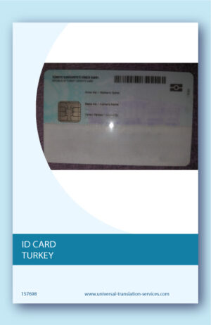 Turkey national police identity card translation